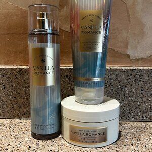 Bath and Body Works Vanilla Romance Body Creme , Spray and Body Butter!! NEW